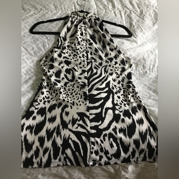 Shoulderless black and white top - Picture 4 of 5